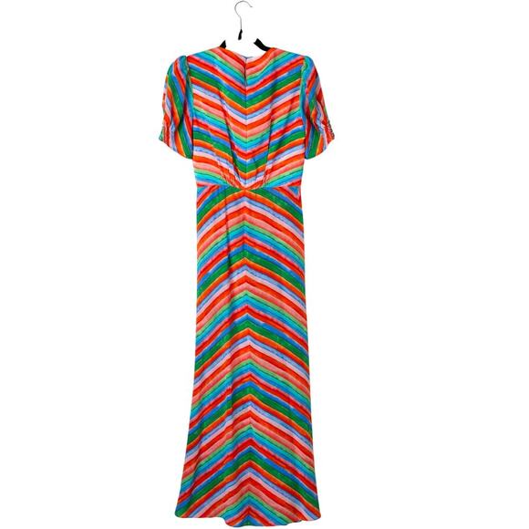 SALONI Striped Lea Dress - Size 2 - Picture 4 of 7